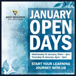 January Open Day | Thursday 16 January 2025 - Adult Education Wolverhampton